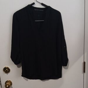 Zara Black V-Neck Blouse